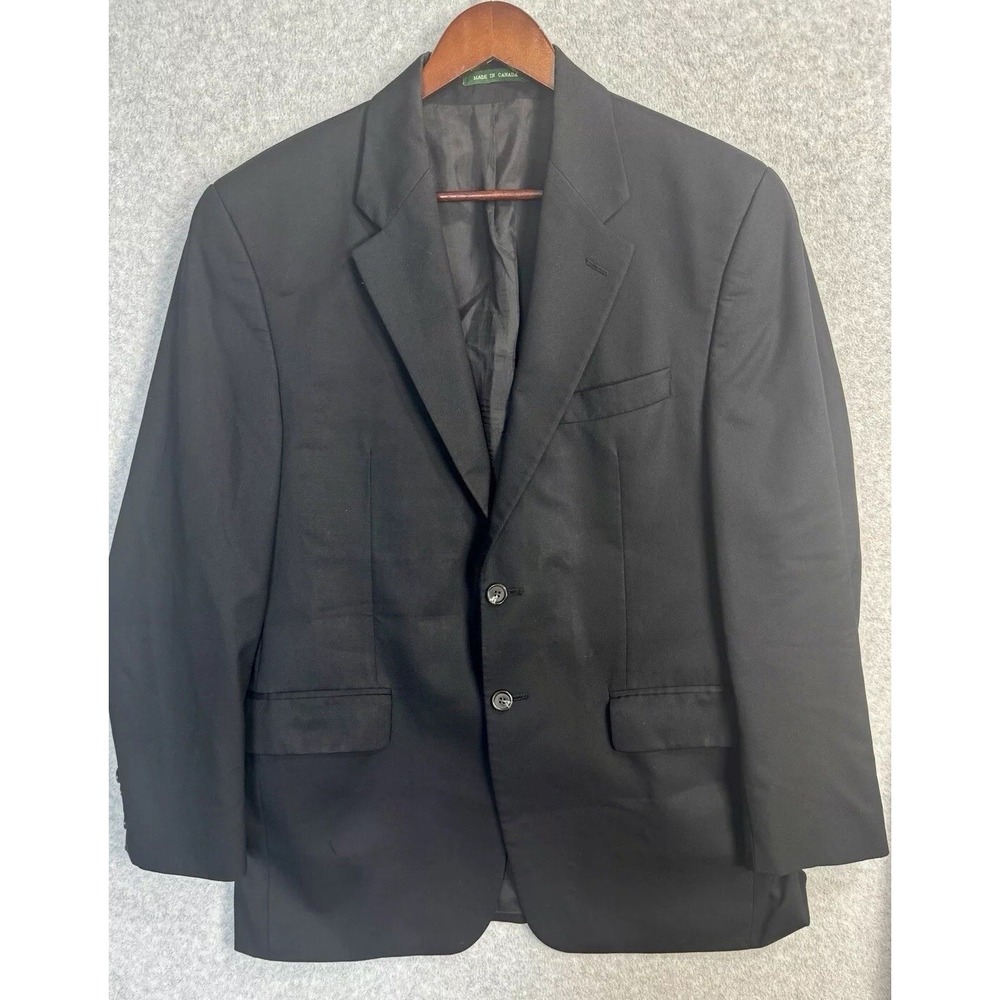 Lauren Ralph Lauren Cashmere Wool Blazer 40R Black Union Made Luxury Topcoat VTG